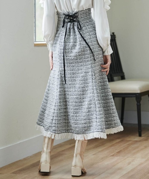 「AND COUTURE」 フレアスカート SMALL オフホワイト レディース_画像2