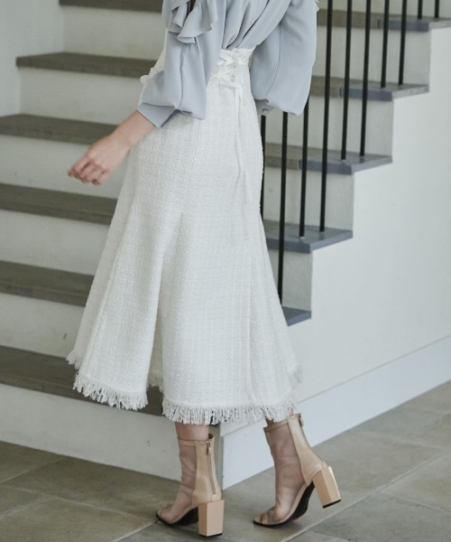 「AND COUTURE」 フレアスカート SMALL オフホワイト レディース_画像8