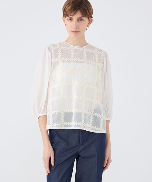 MM6◇CAMICIA RUFFLE PANELブラウス/38/コットン/PNK/S32CU0126 S47294
