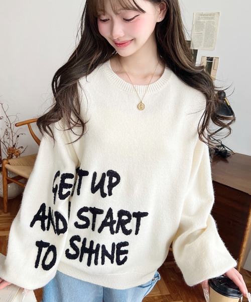 ニナリッチ 刺繍 ロゴニットセーター トップス プル 紗栄子さん アパルトモン NINA RICCI - ニナリッチ 刺繍 ロゴニットセーター トップス プル 紗