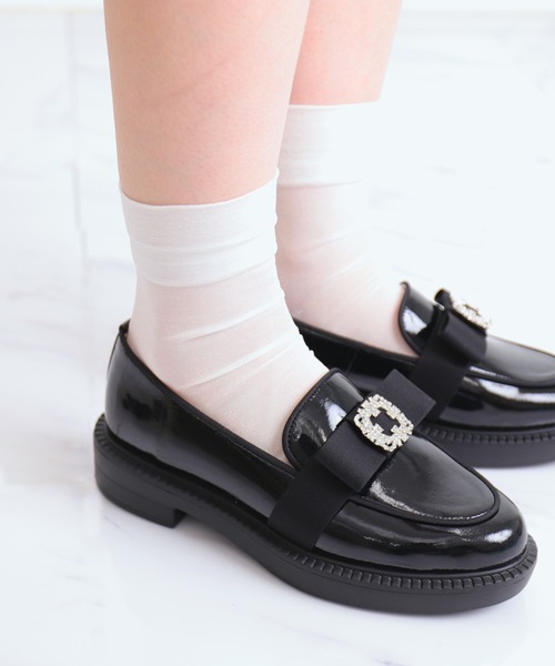 新品✨ artemisbyDIANA❤️ビジューリボン 厚底ローファー 22.5㎝ ビジューリボン 厚底ローファー ｜アルテミス by ダイアナ｜東京