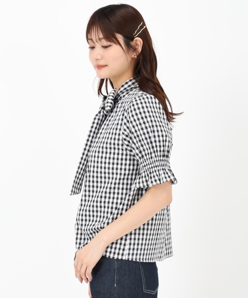 ブラウス シャツ 2025春夏新作 ボウタイシャーリングブラウス レディース MISCH MASCH ブラウス シャツ 2025春夏新作 ボウタイ