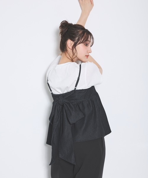 INGNI（イング） キャミソール 2Wayリボンデニムキャミソール