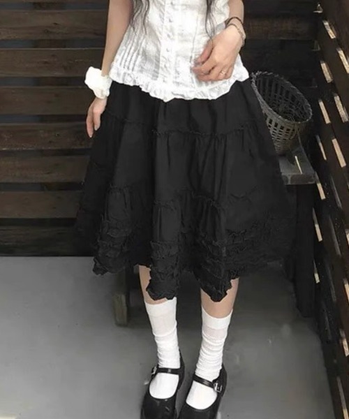 フリルスカート　白 Achic スカート 四色展開フリルペチスカート : ZOZOTOWN Yahoo