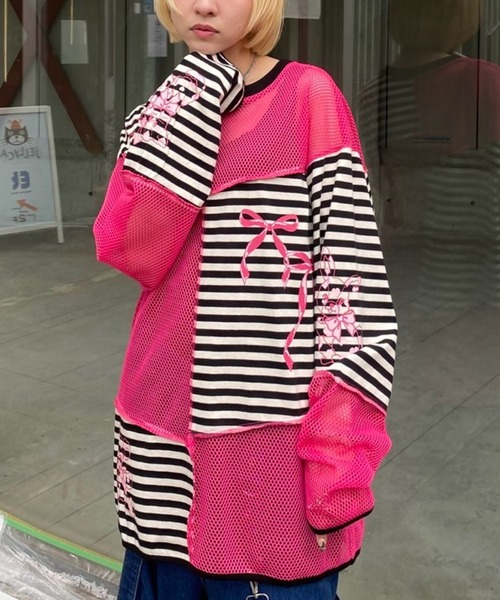 tシャツ HEARTFUL FRIENDS PATCH WORK トップス レディース メンズ