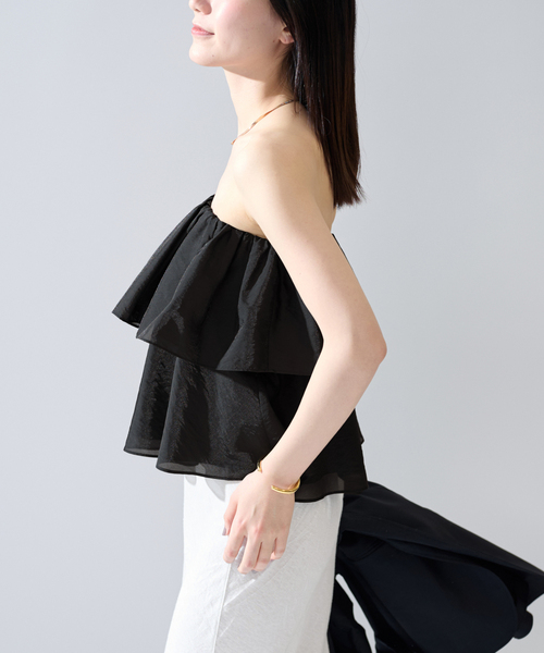 VERMEIL par iena 2024AW シルクミックス ギャザーブラウス 2024AW VERMEIL par IENAシルクミックス ギャザーブラウス