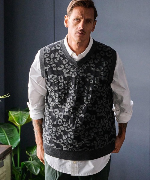 THEOREM ベスト ジレ mcg3647-Layer of Leopard VN Vest レオパード