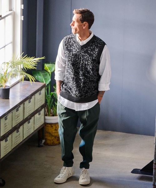 THEOREM ベスト ジレ mcg3647-Layer of Leopard VN Vest レオパード