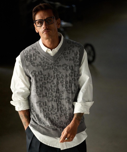 THEOREM ベスト ジレ mcg3647-Layer of Leopard VN Vest レオパード