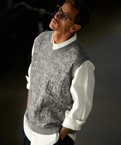 THEOREM ベスト ジレ mcg3647-Layer of Leopard VN Vest レオパード