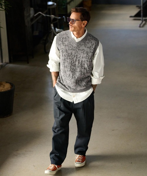 THEOREM ベスト ジレ mcg3647-Layer of Leopard VN Vest レオパード