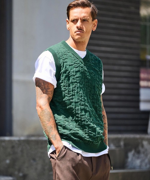 THEOREM ベスト ジレ mcg3647-Layer of Leopard VN Vest レオパード