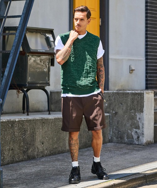 THEOREM ベスト ジレ mcg3647-Layer of Leopard VN Vest レオパード