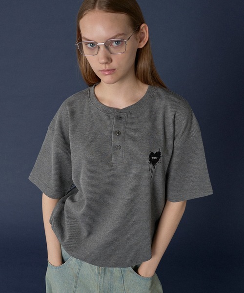 Tシャツ・カットソー No.0872 stripe HENRY NECK T (3color) No.0872 stripe HENRY NECK T (3color) - HOLY IN CODE | 60