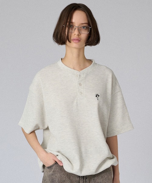 ONCILY tシャツ HENRY NECK THERMAL T-SHIRT /ヘンリーネック