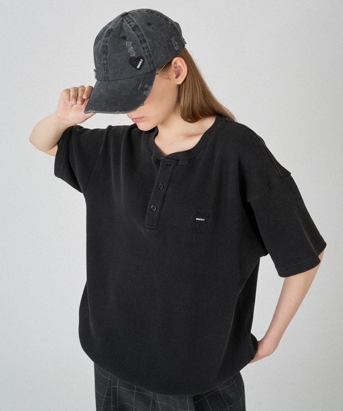 ONCILY tシャツ HENRY NECK THERMAL T-SHIRT /ヘンリーネック