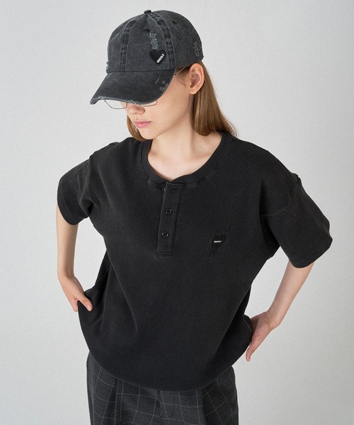 yolo 黒 サーマルロングtシャツ　ヘンリーネック　新品タグ付き ヘンリーネックサーマルTシャツ WG0138 – YOLO（ヨロ