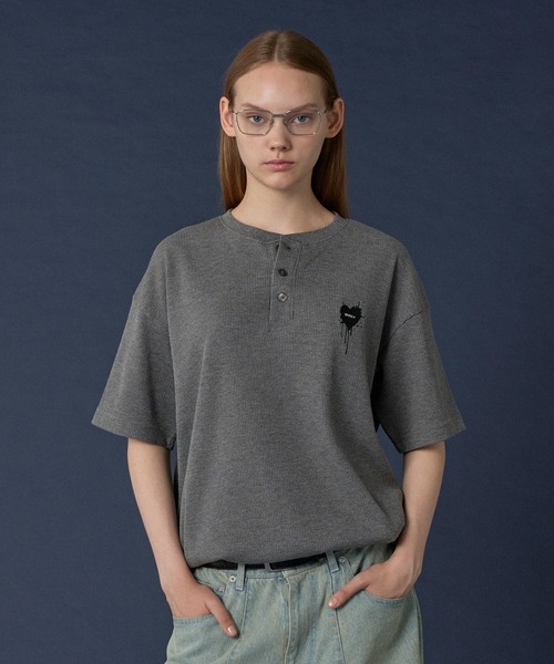 ONCILY tシャツ HENRY NECK THERMAL T-SHIRT /ヘンリーネックサーマルT