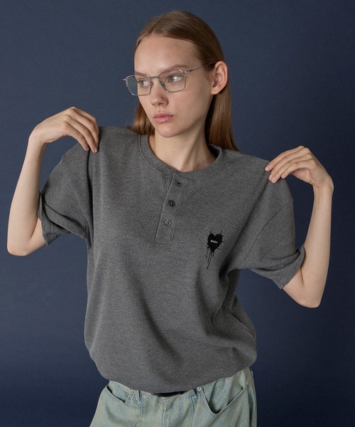 ONCILY tシャツ HENRY NECK THERMAL T-SHIRT /ヘンリーネック