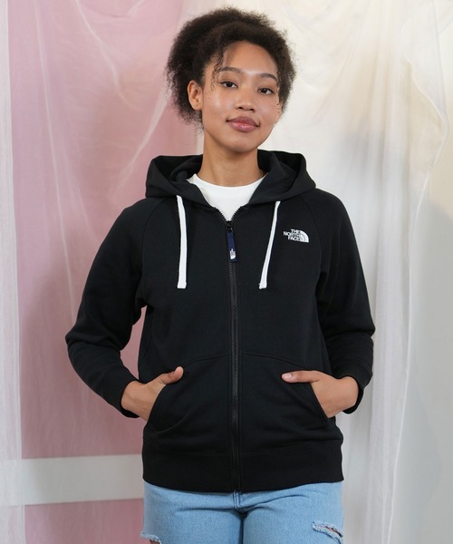 美品 THE NORTH FACE レディース ジップパーカー M THE NORTH FACE 「THE FACE」 ジップアップパーカー M ホワイト