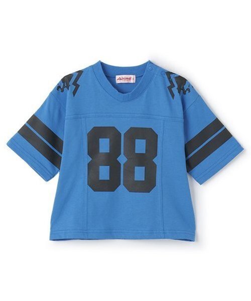 新品未使用　原宿MIND キッズ　Tシャツ　130 ブルー minimal tシャツ 「防汚撥水」フットボールTシャツ キッズ 子供