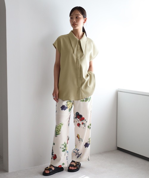 マーブルシュッド　総刺繍　フレンチスリーブ　ロングシャツ　ブラウス 楽天市場】marble sud（シャツ・ブラウス｜トップス
