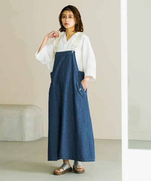 美品　STUDIO D'ARTISAN　ジャンパースカート　デニム　Sサイズ studio CLIP ワンピース デニムジャンパースカート「プチサイズ