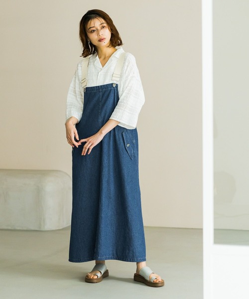 美品　STUDIO D'ARTISAN　ジャンパースカート　デニム　Sサイズ studio CLIP ワンピース デニムジャンパースカート「プチサイズ