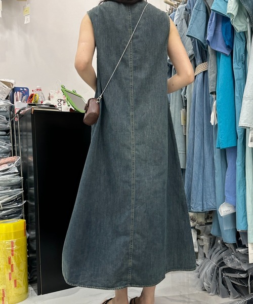 w closet ワンピース 「セットアイテム」デニムベストワンピ