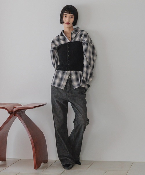 LOWRYS FARM デニムセットアップ　完売品　✴︎新品未使用 セール】オリカエシラメデニムパンツ 251628（デニムパンツ）｜LOWRYS