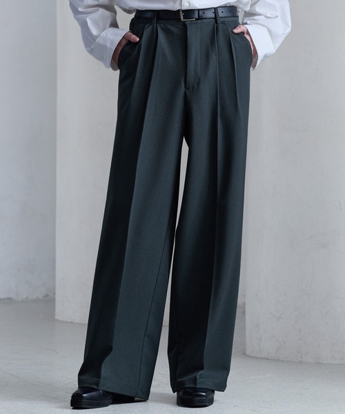CLEL（クレイル） スラックス 「CLEL」Prime TR Semi-wide Tuck Slacks