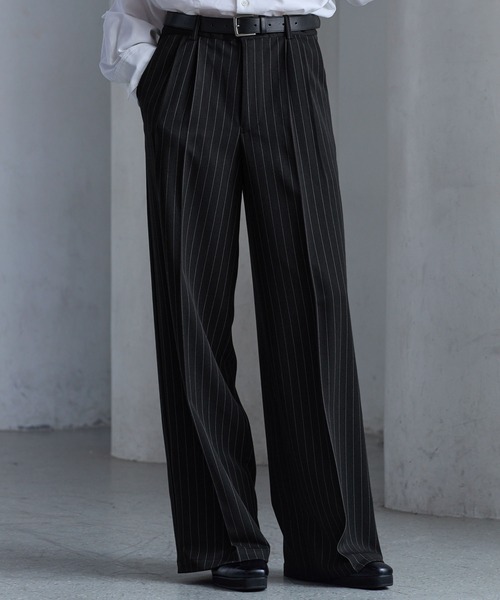 CLEL（クレイル） スラックス 「CLEL」Prime TR Semi-wide Tuck Slacks