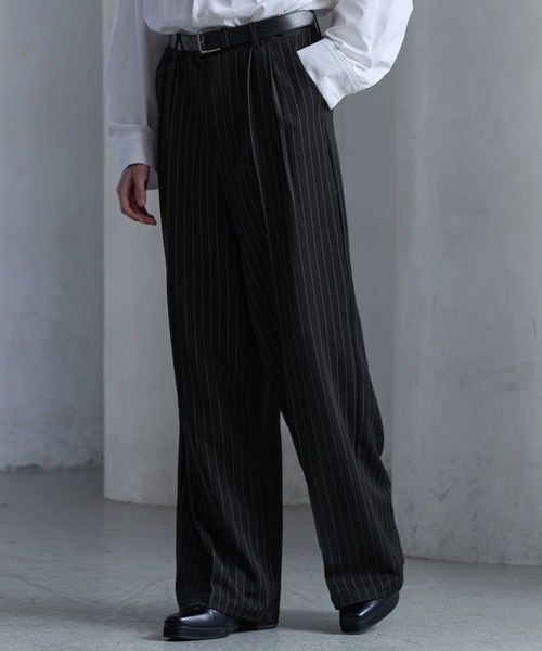 CLEL（クレイル） スラックス 「CLEL」Prime TR Semi-wide Tuck Slacks