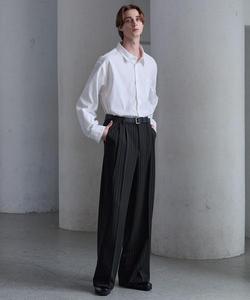 CLEL（クレイル） スラックス 「CLEL」Prime TR Semi-wide Tuck Slacks