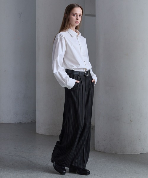CLEL（クレイル） スラックス 「CLEL」Prime TR Semi-wide Tuck Slacks