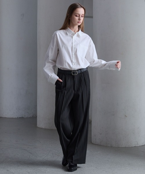 CLEL（クレイル） スラックス 「CLEL」Prime TR Semi-wide Tuck Slacks