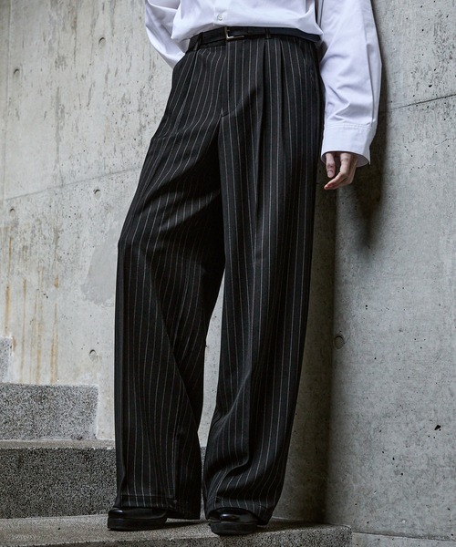 CLEL（クレイル） スラックス 「CLEL」Prime TR Semi-wide Tuck Slacks