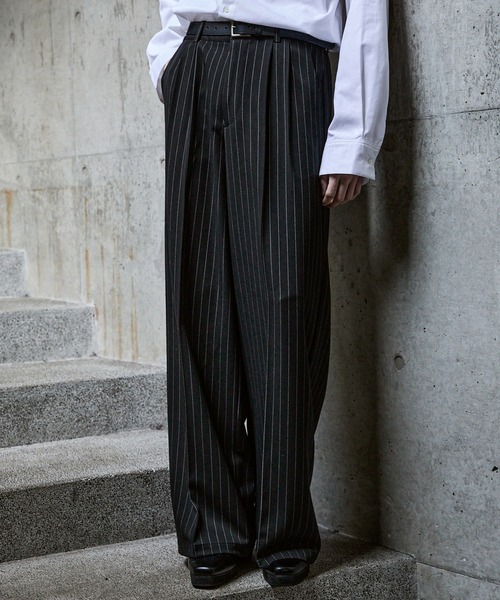 CLEL（クレイル） スラックス 「CLEL」Prime TR Semi-wide Tuck Slacks