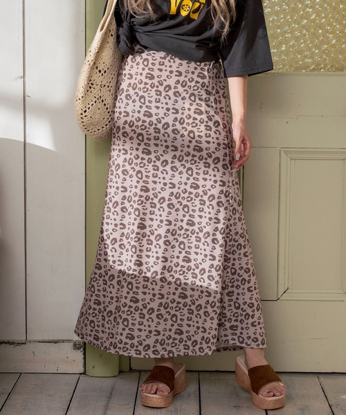 anap mimpi スカート レオパード柄 セミフレア ロング