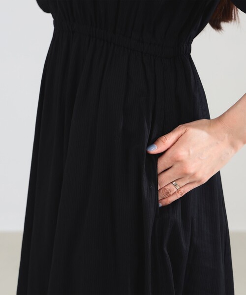 【新品】ne Quittez pas BEAMS別注 ガウンワンピース　ブラック NE QUITTEZ PAS! ワンピース 「別注」ne Quittez pas / ドビー