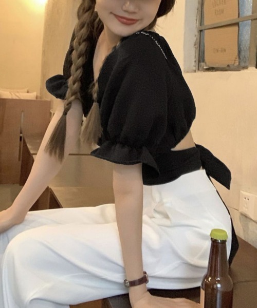 極美品 アドーア 上質 カットショルダーブラウス バックリボン オフショルダー 極美品 アドーア 上質 カットショルダーブラウス バックリボン