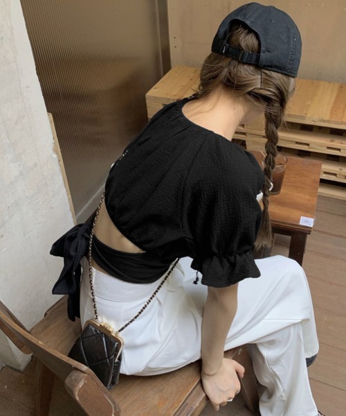 極美品 アドーア 上質 カットショルダーブラウス バックリボン オフショルダー 極美品 アドーア 上質 カットショルダーブラウス バックリボン