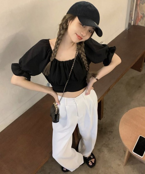 miniministore ブラウス シャツ オフショルダーブラウス バック