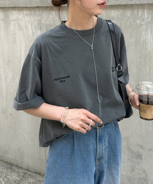 A CHOCK★刺繍ロゴ ユニセックス コットンシャツ AK12 Discoat tシャツ 「ユニセックス」ピグメント刺繍ロゴTシャツ
