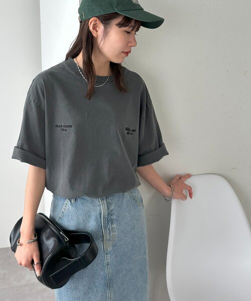 A CHOCK★刺繍ロゴ ユニセックス コットンシャツ AK12 Discoat｜【WEB限定】総柄刺繍ロゴTシャツ《ユニセックス