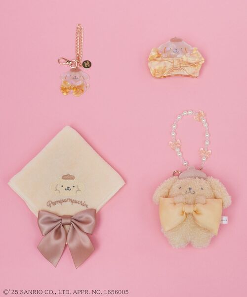 ブリーチデニムサボちゃんお花付き　No.537 Maison de FLEUR（メゾンドフルール） ハンカチ ポムポムプリン タオル
