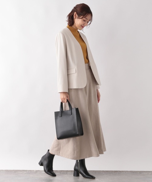 「GLOBAL WORK」 ノーカラージャケット LARGE ブラック レディース