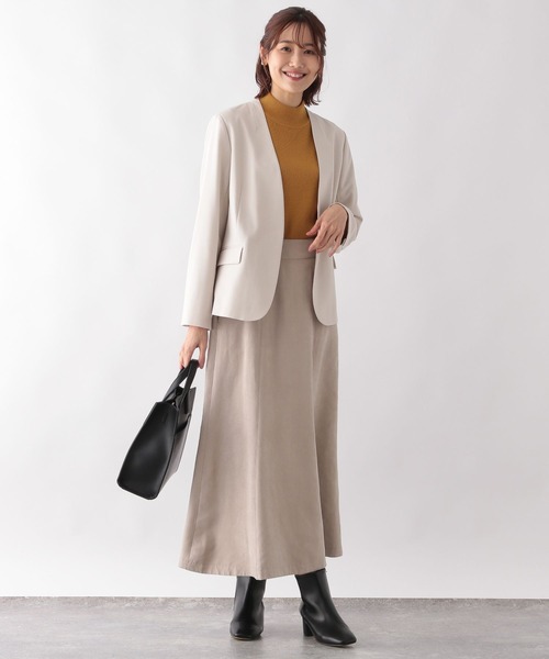 「GLOBAL WORK」 ノーカラージャケット LARGE ブラック レディース