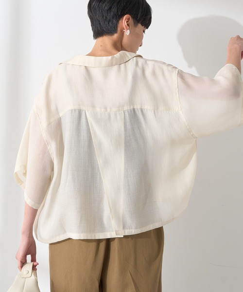 AMERICAN HOLIC ブラウス シャツ 接触冷感シアー開襟半袖シャツ