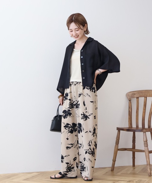 AMERICAN HOLIC ブラウス シャツ 接触冷感シアー開襟半袖シャツ